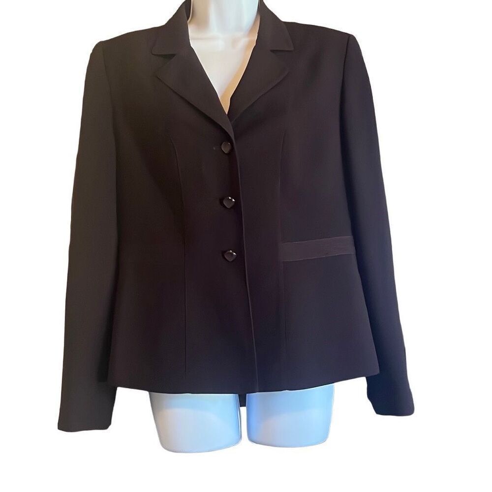 Nipon Boutique Vintage 10 Purple‎ 3 Button Embroidered Classic Blazer Workwear